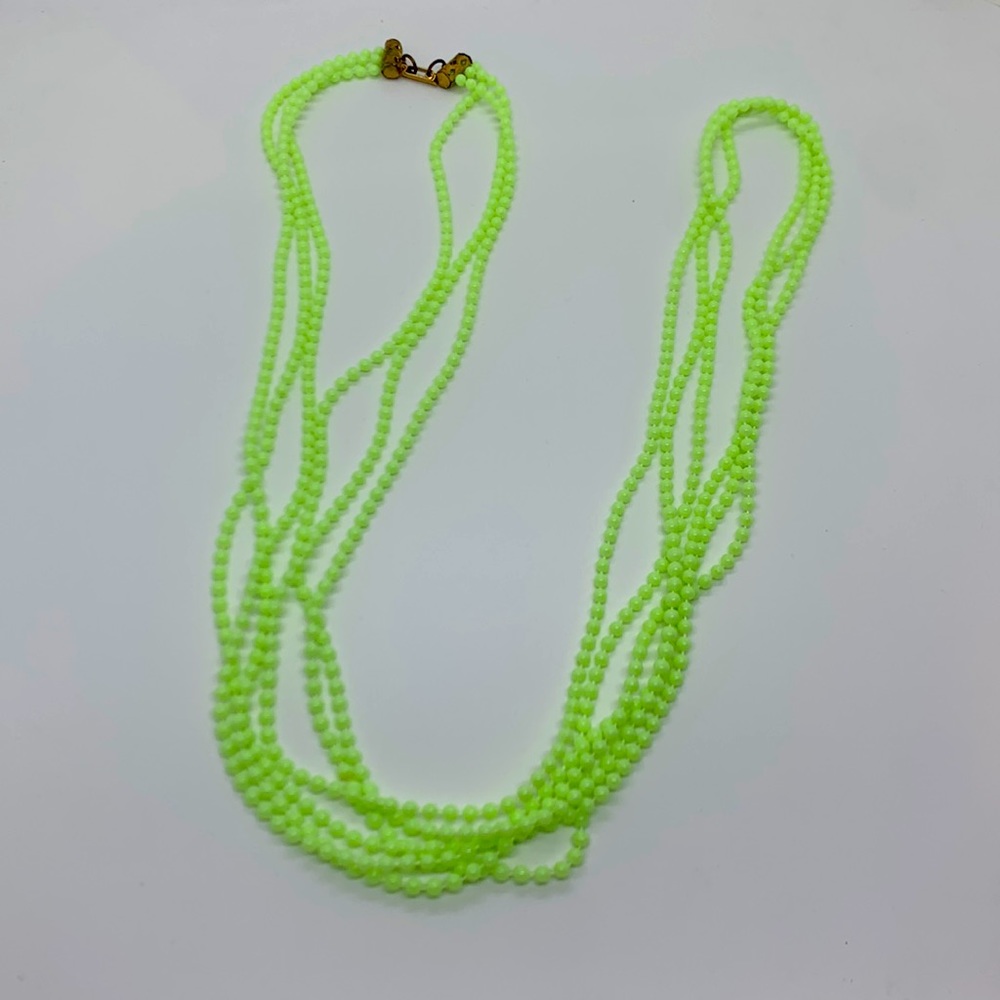 24 inch vintage neon yellow necklace